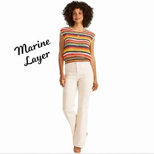 Marine Layer Multicolor Striped Pullover Crochet
Knit Vest Top Sleeveless XL